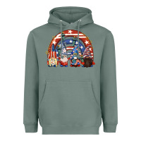 Sage 4th of July rainbow with gnomes Heavyweight Hoodie - CowGirlArtShop