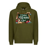 Army Green I tacked 100 days school Baseball Premium Hoodie - NancyCooperArtShop
