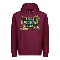 Burgundy I tacked 100 days school Baseball Premium Hoodie - NancyCooperArtShop