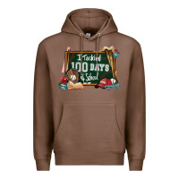Chestnut I tacked 100 days school Baseball Premium Hoodie - NancyCooperArtShop