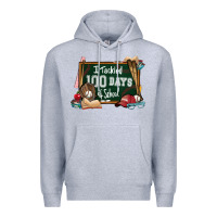 Heather Grey I tacked 100 days school Baseball Premium Hoodie - NancyCooperArtShop