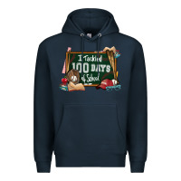 Navy I tacked 100 days school Baseball Premium Hoodie - NancyCooperArtShop