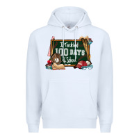 White I tacked 100 days school Baseball Premium Hoodie - NancyCooperArtShop