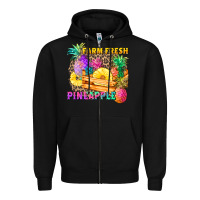 Black farm fresh pineapple Zipper Hoodie - Zillion Design Studio