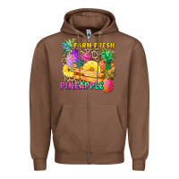 Chestnut farm fresh pineapple Zipper Hoodie - Zillion Design Studio