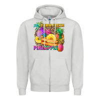 Dove Grey farm fresh pineapple Zipper Hoodie - Zillion Design Studio