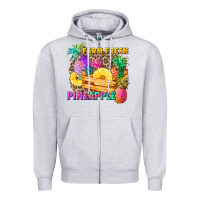 Heather Grey farm fresh pineapple Zipper Hoodie - Zillion Design Studio