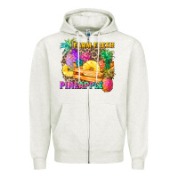 Oatmeal Heather farm fresh pineapple Zipper Hoodie - Zillion Design Studio