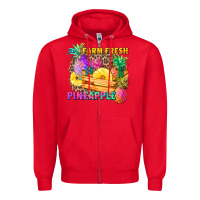 Red farm fresh pineapple Zipper Hoodie - Zillion Design Studio