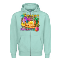 Seafoam farm fresh pineapple Zipper Hoodie - Zillion Design Studio