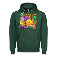 Sports Green farm fresh pineapple Zipper Hoodie - Zillion Design Studio