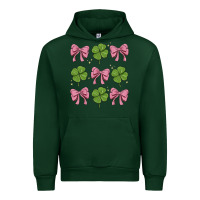 Forest Green coquette bow clover st. patrick's day Urban Hoodie - MaliasSmallBusiness