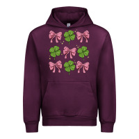 Mauve Wine coquette bow clover st. patrick's day Urban Hoodie - MaliasSmallBusiness
