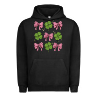 Pigment Black coquette bow clover st. patrick's day Urban Hoodie - MaliasSmallBusiness