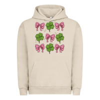 Pigment French Oak coquette bow clover st. patrick's day Urban Hoodie - MaliasSmallBusiness