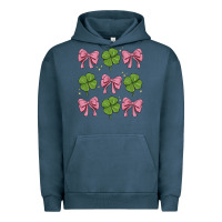 Pigment Midnight Navy coquette bow clover st. patrick's day Urban Hoodie - MaliasSmallBusiness