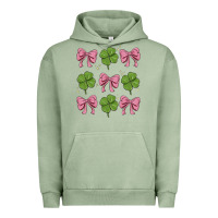 Coquette Bow Clover St. Patrick's Day Urban Hoodie | Teevron