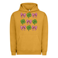 Pigment Peanut Butter coquette bow clover st. patrick's day Urban Hoodie - MaliasSmallBusiness