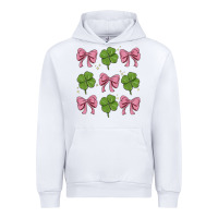 White coquette bow clover st. patrick's day Urban Hoodie - MaliasSmallBusiness