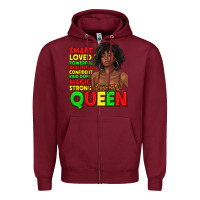 Burgundy black queen quotes juneteenth Zipper Hoodie - texasbilliewilder