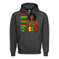 Charcoal Heather black queen quotes juneteenth Zipper Hoodie - texasbilliewilder