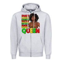 Heather Grey black queen quotes juneteenth Zipper Hoodie - texasbilliewilder