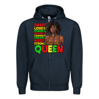 Navy black queen quotes juneteenth Zipper Hoodie - texasbilliewilder