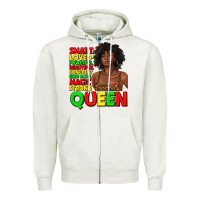 Oatmeal Heather black queen quotes juneteenth Zipper Hoodie - texasbilliewilder