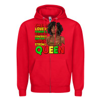 Red black queen quotes juneteenth Zipper Hoodie - texasbilliewilder