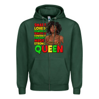 Sports Green black queen quotes juneteenth Zipper Hoodie - texasbilliewilder