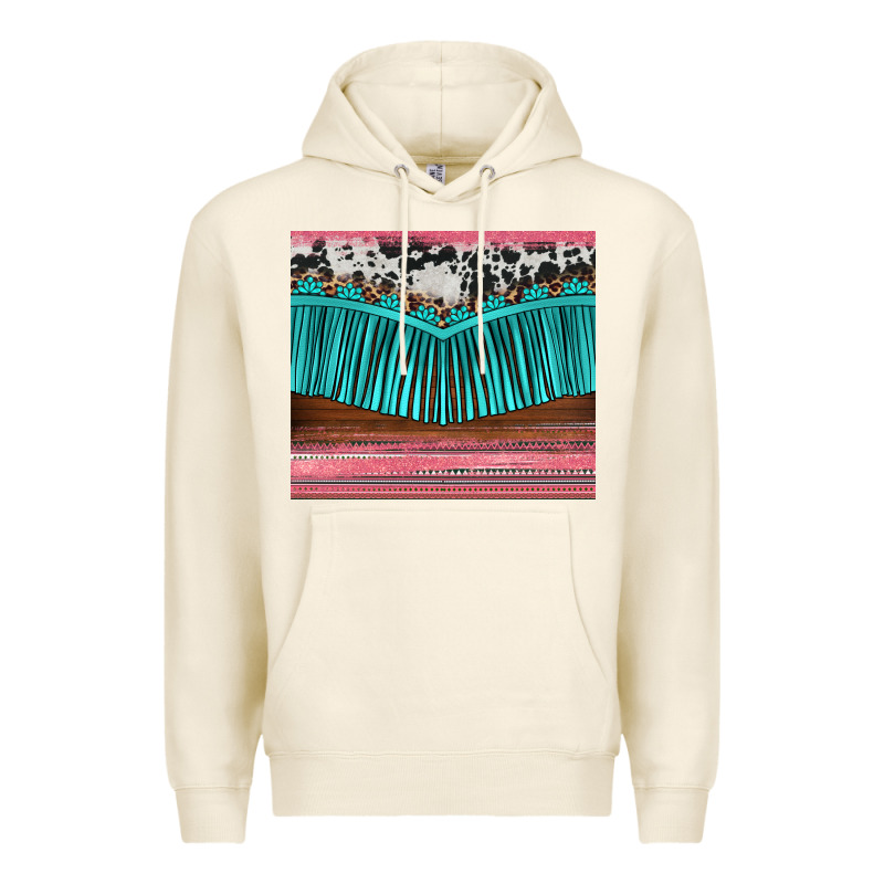 Western Fringe Cowhide Leopard Premium Hoodie by BarkalooDesign | Teevron
