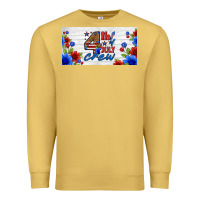 Antique Gold floral 4th of july crew license plate Premium Sweatshirt - HRA Design Shop