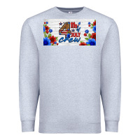 Heather Grey floral 4th of july crew license plate Premium Sweatshirt - HRA Design Shop