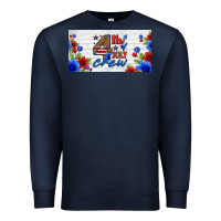 Navy floral 4th of july crew license plate Premium Sweatshirt - HRA Design Shop