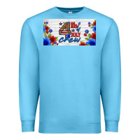 Ocean Blue floral 4th of july crew license plate Premium Sweatshirt - HRA Design Shop
