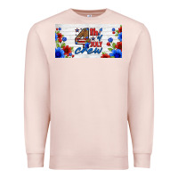 Pale Pink floral 4th of july crew license plate Premium Sweatshirt - HRA Design Shop