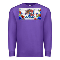 Purple floral 4th of july crew license plate Premium Sweatshirt - HRA Design Shop