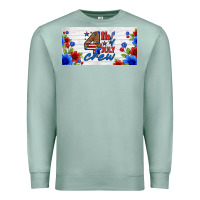 Seafoam floral 4th of july crew license plate Premium Sweatshirt - HRA Design Shop
