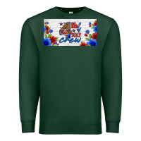Floral 4th Of July Crew License Plate Premium Sweatshirt | Teevron
