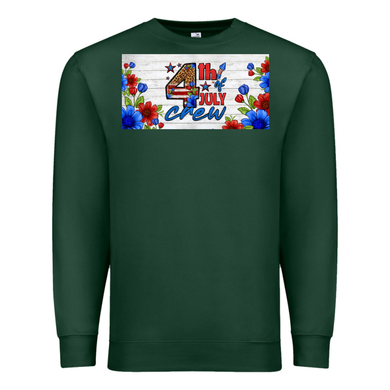Floral 4th Of July Crew License Plate Premium Sweatshirt by HRA Design Shop | Teevron