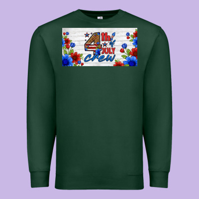 Floral 4th Of July Crew License Plate Premium Sweatshirt Designed By Hra Design Shop