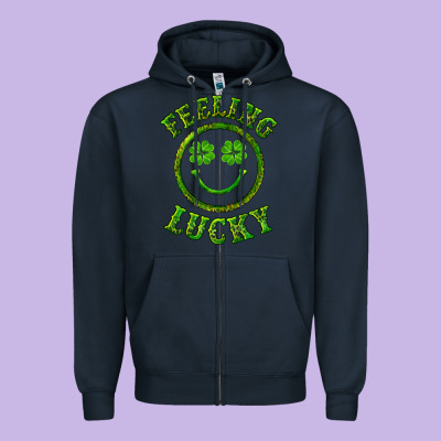 Zipper Hoodie feeling lucky with leopard