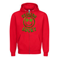 Red feeling lucky with leopard Zipper Hoodie - RanaPortraitStore