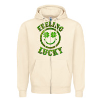 Sandshell feeling lucky with leopard Zipper Hoodie - RanaPortraitStore