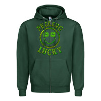 Sports Green feeling lucky with leopard Zipper Hoodie - RanaPortraitStore