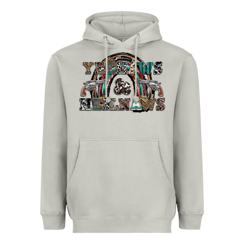 Yeehaws And Heilnaws Heavyweight Hoodie by SublimationCraftShop | Teevron