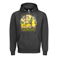 Charcoal Heather farm fresh lemons Zipper Hoodie - Zillion Design Studio