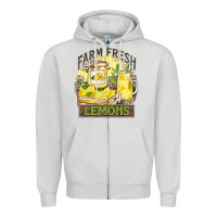 Dove Grey farm fresh lemons Zipper Hoodie - Zillion Design Studio