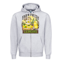 Heather Grey farm fresh lemons Zipper Hoodie - Zillion Design Studio