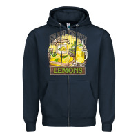 Navy farm fresh lemons Zipper Hoodie - Zillion Design Studio
